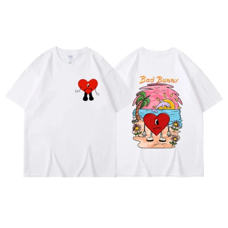 Street Fashion Asian Men - Koszulka damska Bad Bunny w rozmiarze