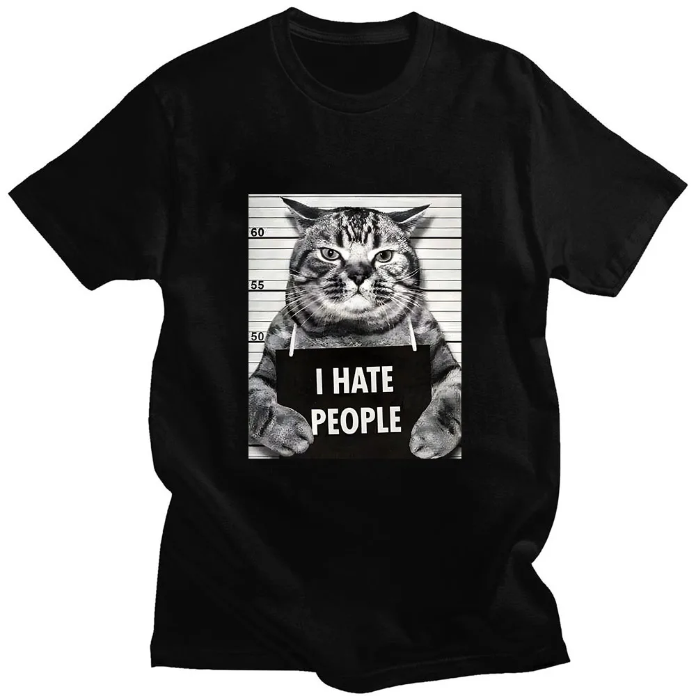 Street Fashion Asian Men - Koszulka z nadrukiem I Meow, azjatycki