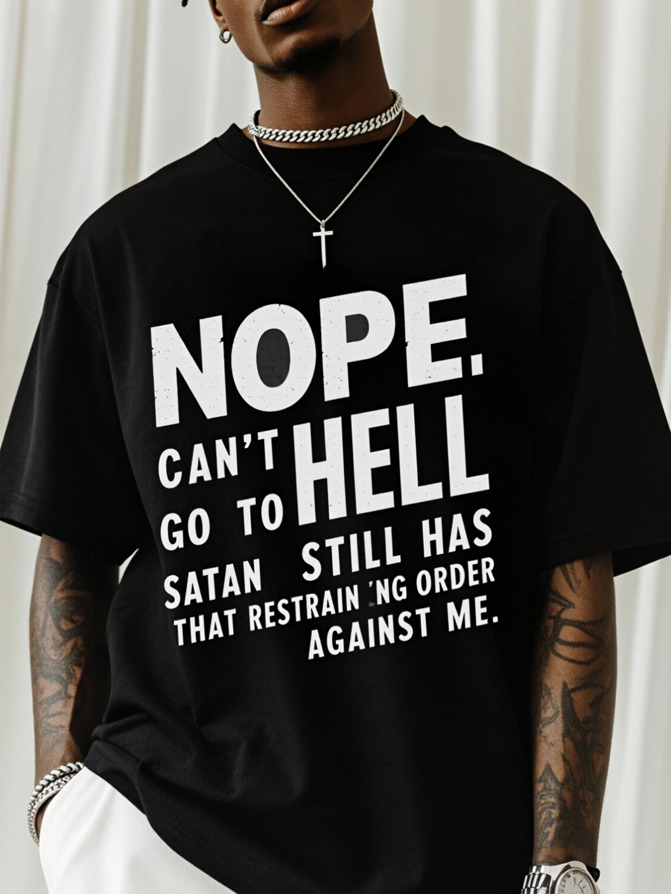 Męska koszulka z nadrukiem 'NO – Street Style Fashion Quotes recenzja i cena