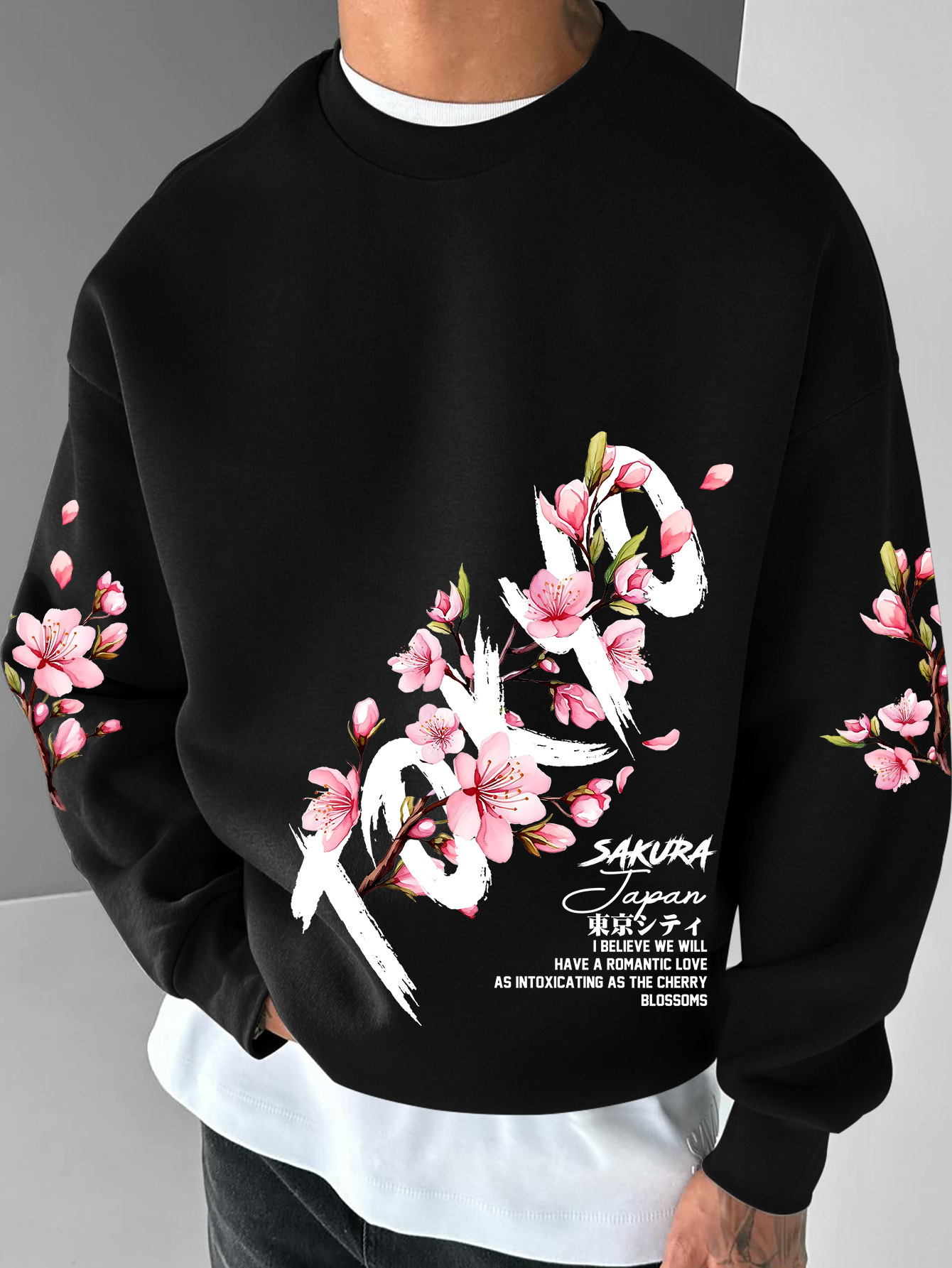 Modna męska bluza z okrągłym d – Street Fashion In Tokyo recenzja i cena