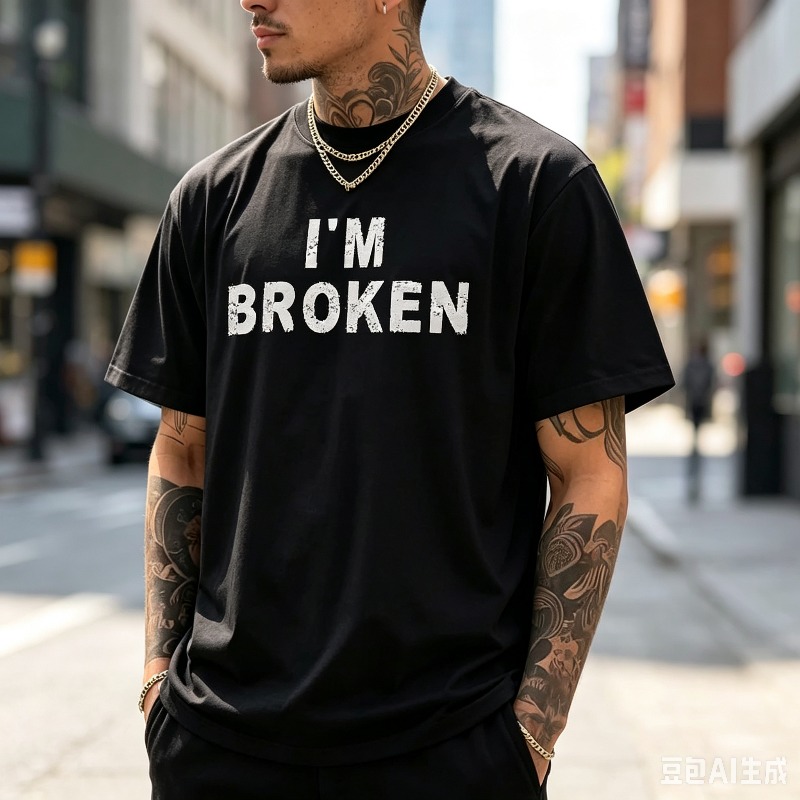 Męska koszulka z efektem znisz – Street Style Fashion Quotes recenzja i cena