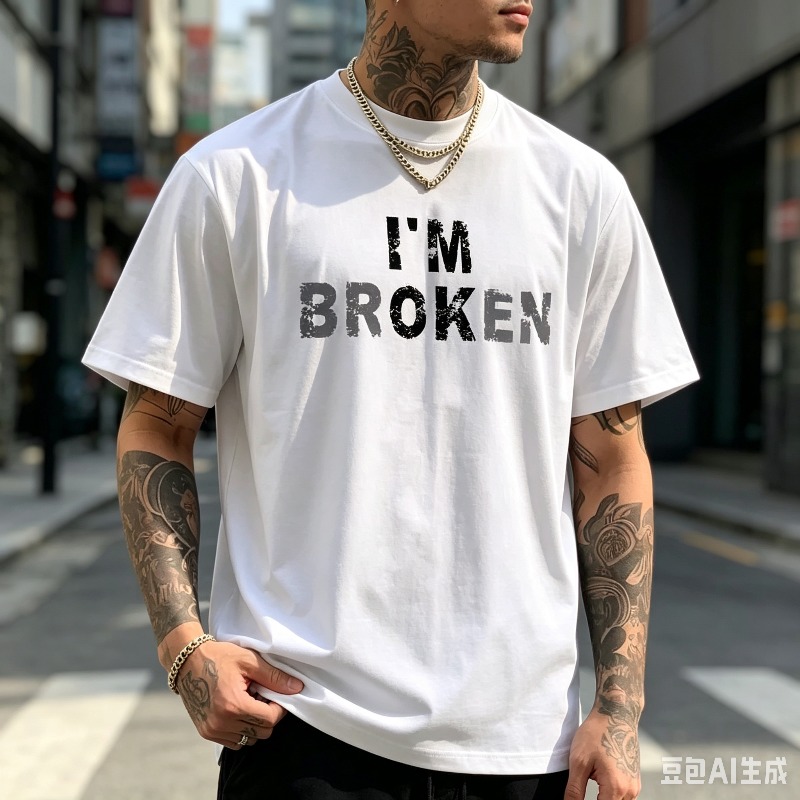 Męska koszulka z efektem znisz – Street Style Fashion Quotes recenzja i cena