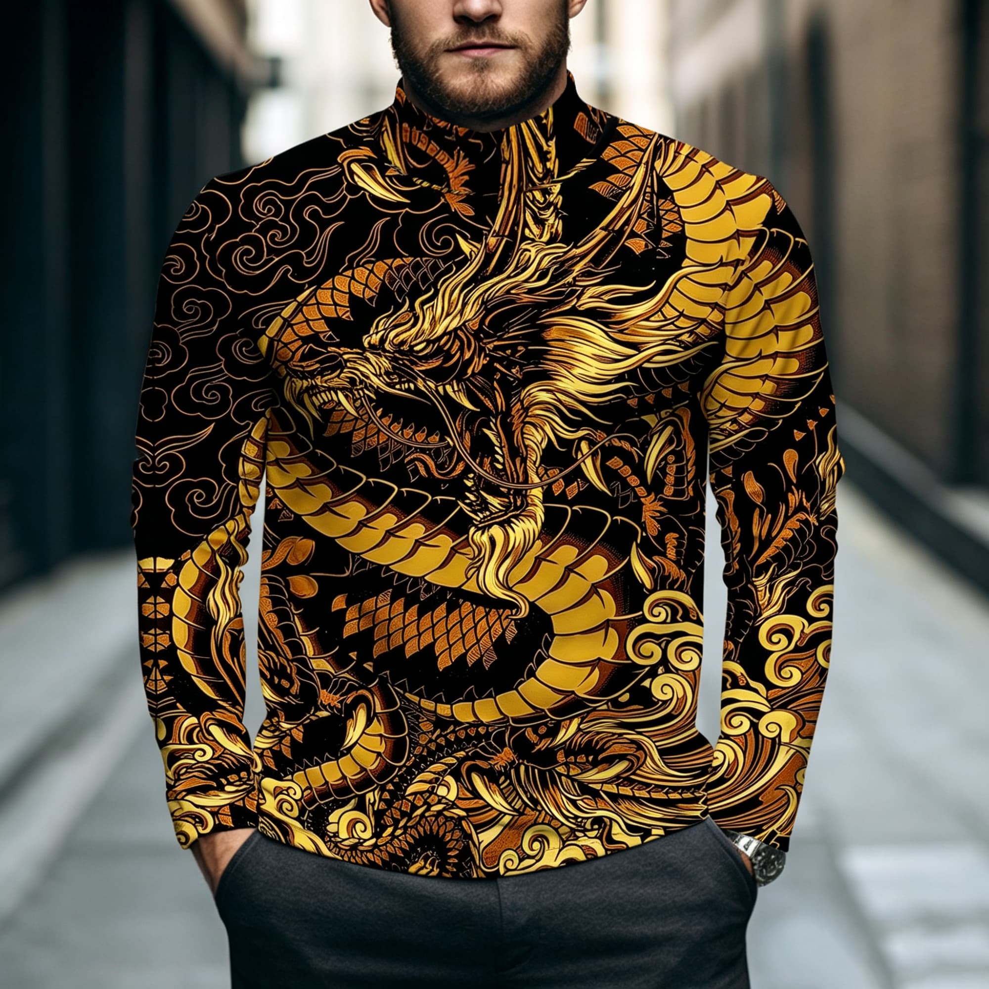 Męska koszulka z długim rękawe – Street Fashion Asian Men recenzja i cena